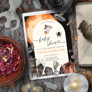 Little Boo is Almost Due Halloween Baby Shower Invitation