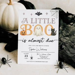 Little Boo is Almost Due Halloween Baby Shower Invitation