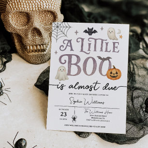 Little Boo is Almost Due Halloween Baby Shower Invitation