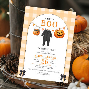 Little boo is almost due Halloween baby shower Invitation