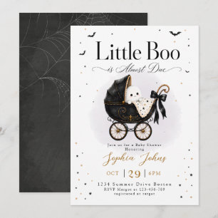 Little Boo is Almost Due Halloween Baby Shower Invitation