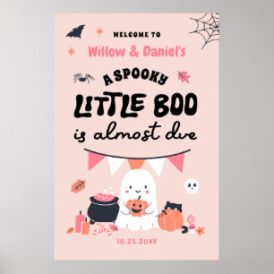 Little Boo is Almost Due Halloween Baby Shower Poster