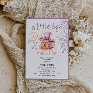 Little boo Is almost due Halloween Girl Shower Invitation