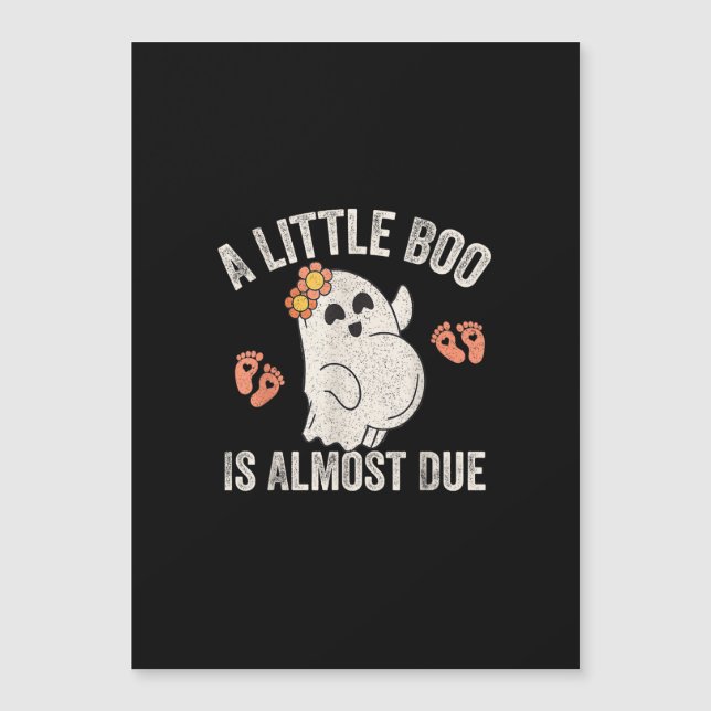 Little Boo Is Almost Due Halloween Pregnancy Annou (Front)