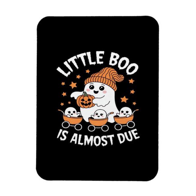 Little Boo Is Almost Due - Halloween Pregnancy Rev Magnet (Vertical)