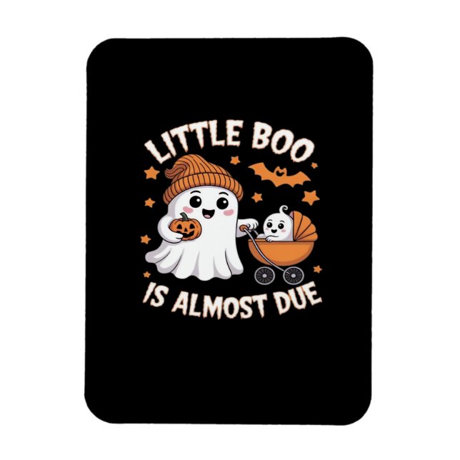 Little Boo Is Almost Due - Halloween Pregnancy Rev Magnet (Vertical)