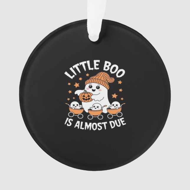 Little Boo Is Almost Due - Halloween Pregnancy Rev Ornament (Front)