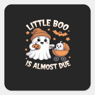 Little Boo Is Almost Due - Halloween Pregnancy Rev Square Sticker