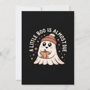 Little Boo Is Almost Due Halloween Pregnancy Revea Holiday Card