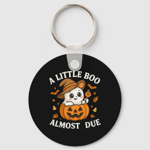 Little Boo Is Almost Due Halloween Pregnancy Revea Key Ring