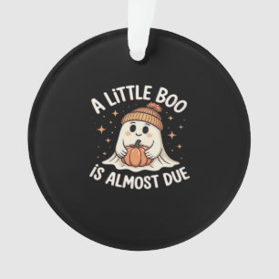Little Boo Is Almost Due Halloween Pregnancy Revea Ornament