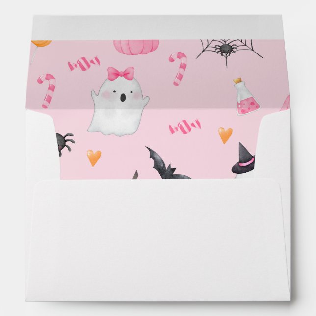 Little Boo is almost due pink halloween Envelope (Back (Bottom))