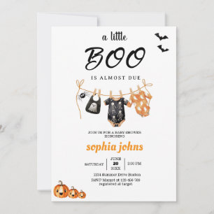 Little Boo is Almost Halloween Baby Shower cloths Invitation