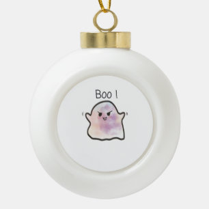 Little Boo Is Cheeky Funny Meme Ceramic Ball Christmas Ornament