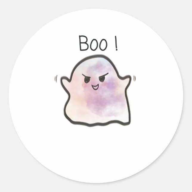 Little Boo Is Cheeky Funny Meme Classic Round Sticker (Front)