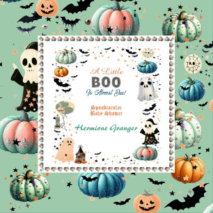 Little BOO Is Due Ghost Pumpkin Spooky Baby Shower Napkin