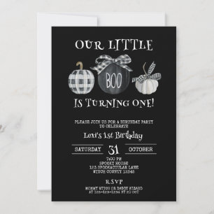 Little Boo is turning ONE, Halloween 1st Birthday Invitation