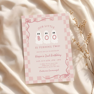 Little Boo is Turning Two Halloween 2nd Birthday Invitation