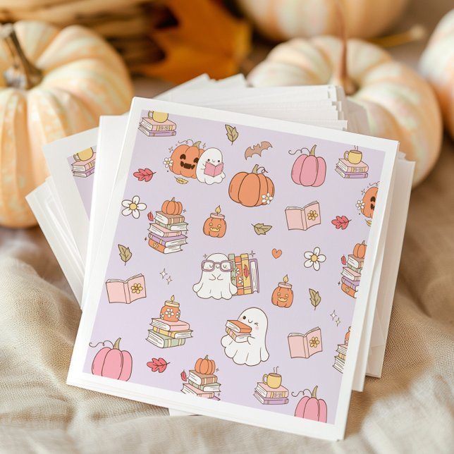 Little Boo Lilac Whimsical Books Baby Shower Napkin (Creator Uploaded)