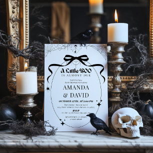 Little Boo Minimal Gothic Halloween Baby Shower Invitation