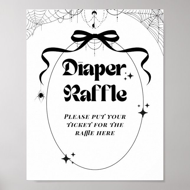 Little Boo Minimal Gothic Halloween Baby Shower  Poster (Front)