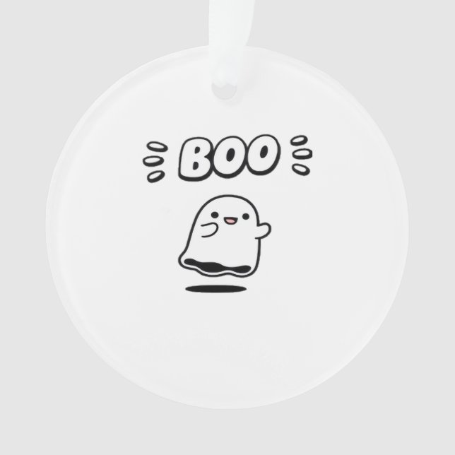Little Boo Minimal Style Ornament (Front)