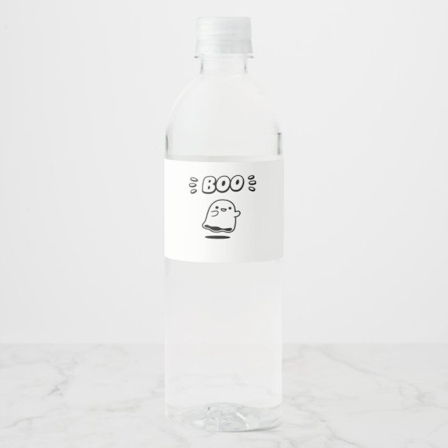 Little Boo Minimal Style Water Bottle Label (Front)