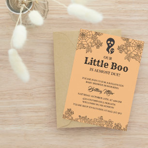 Little Boo Minimalist Halloween Baby Shower Invitation