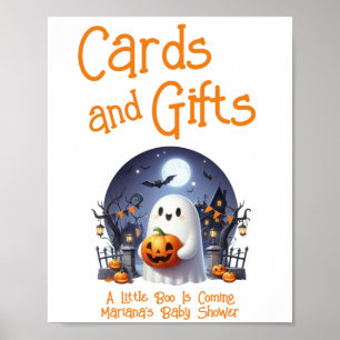 Little Boo Neutral Baby Shower Cards & Gifts Poster