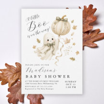 Little Boo on the Way Ghost Pumpkin Baby Shower