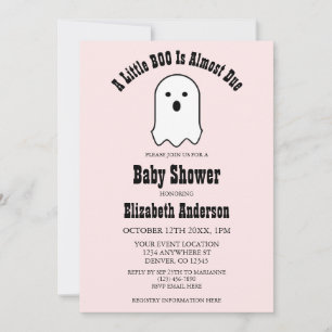 Little BOO On The Way Halloween Ghost Baby Shower Invitation
