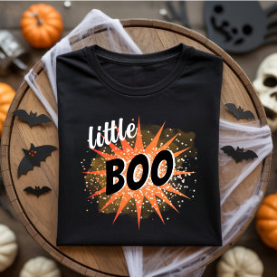 Little Boo   Orange Halloween T-Shirt