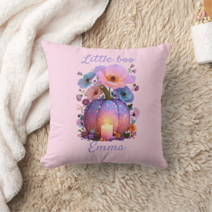 Little Boo Personalised Girl Halloween T-Shirt Cushion