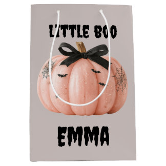 Little Boo Personalised Halloween Pumpkin Medium Gift Bag