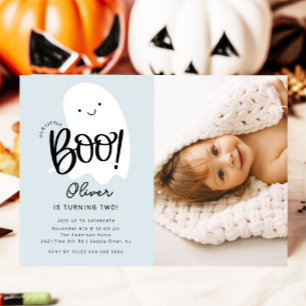 Little Boo Photo Birthday Invitation