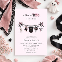 Little Boo Pink and Black Clothesline Baby Shower
