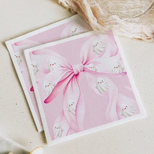 Little Boo PINK Bow Baby Shower Napkin