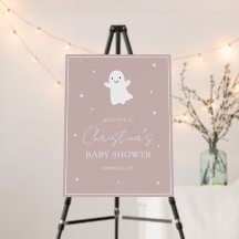 Little Boo Pink Ghost Girl Baby Shower Welcome
