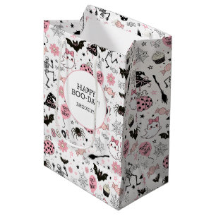 Little Boo Pink Girl Halloween Birthday Medium Gift Bag