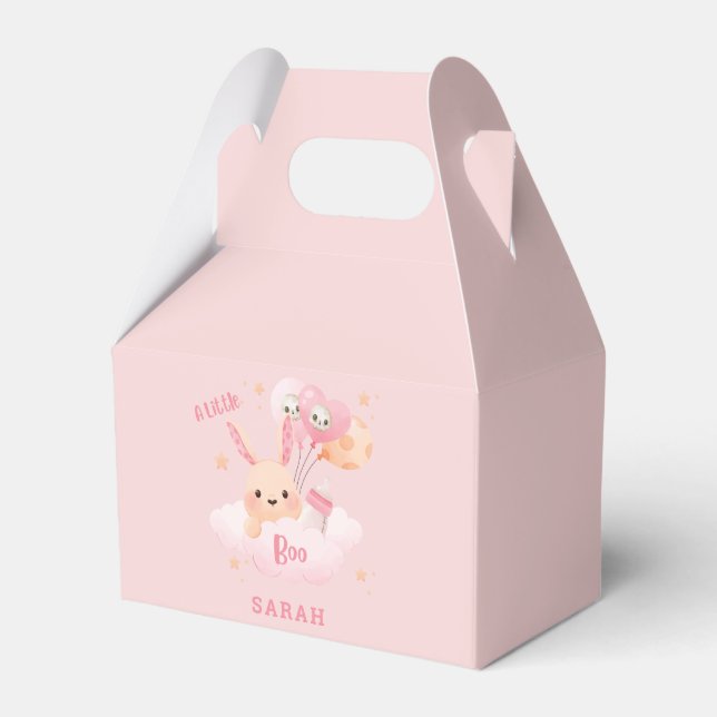 Little Boo Pink Halloween Baby Shower Favour Box (Front Side)