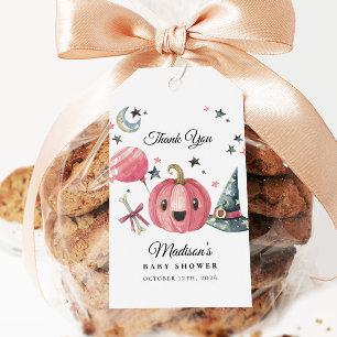 Little Boo Pink Halloween Baby Shower Favour Tag