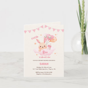 Little Boo Pink Halloween Baby Shower Invitations 