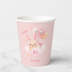 Little Boo Pink Halloween Baby Shower Paper Cups