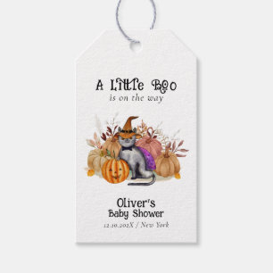 Little Boo Poem Cat In Witch Hat Baby Shower Gift Tags