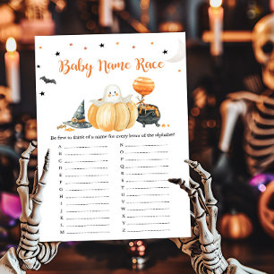 Little Boo Pumpkin Halloween Baby Name Race Game