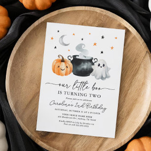 Little Boo Pumpkin Halloween Birthday Invitation