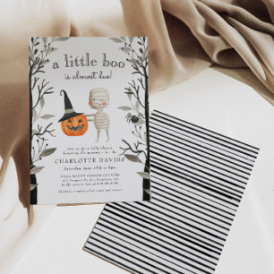 Little Boo Pumpkin Spooky  Halloween Baby Shower Invitation