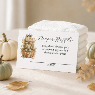Little Boo Pumpkins Ghost Cute Diaper Raffle Enclosure Card
