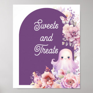 Little Boo purple Halloween Sweets and treats Poster