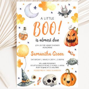 Little Boo Scary Halloween Baby Shower Invitation